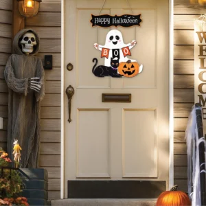 14 Inches Cute Ghost Halloween Welcome Door Sign Boo