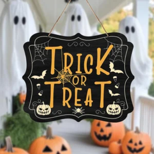 14 Inches Trick or Treat Halloween Welcome Door Sign