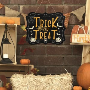 14 Inches Trick or Treat Halloween Welcome Door Sign