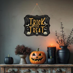14 Inches Trick or Treat Halloween Welcome Door Sign
