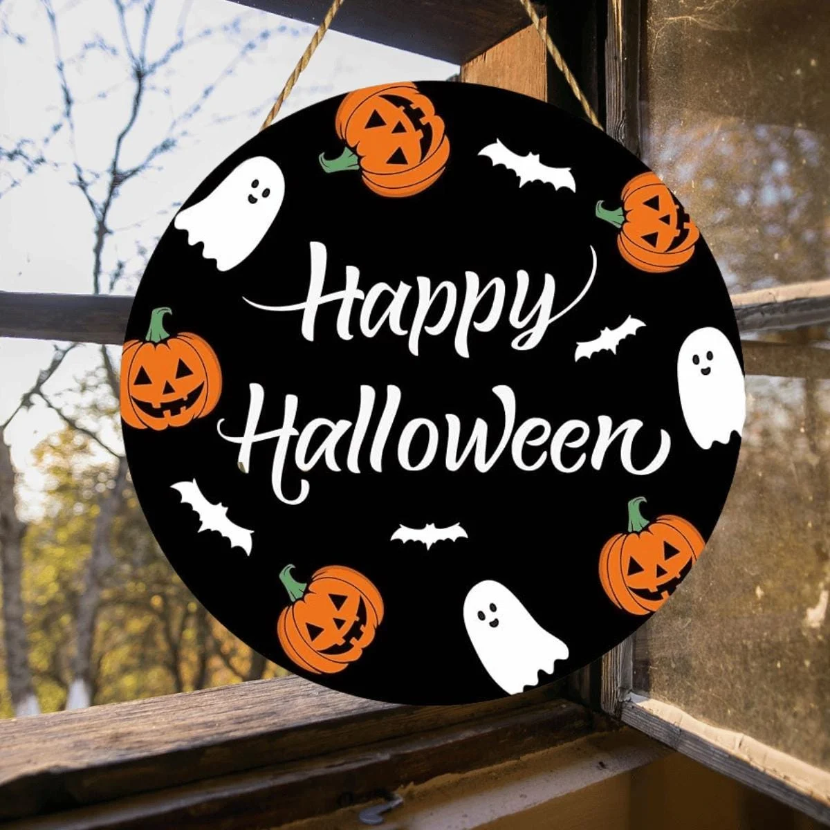 Black Happy Halloween Welcome Door Sign Pumpkin 14 Inches Black Happy Halloween Welcome Door Sign Pumpkin 14 Inches