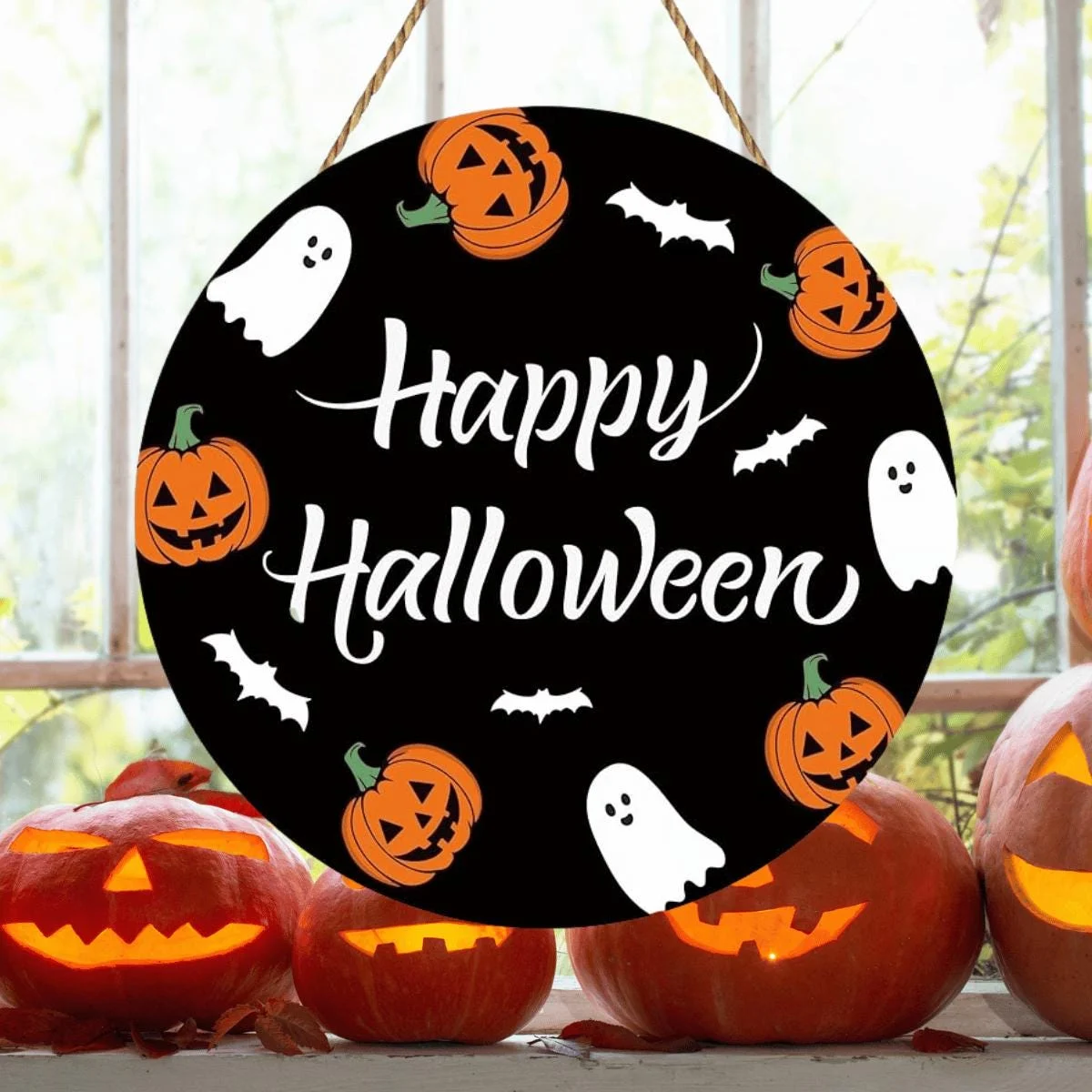 Black Happy Halloween Welcome Door Sign Pumpkin 14 Inches Black Happy Halloween Welcome Door Sign Pumpkin 14 Inches