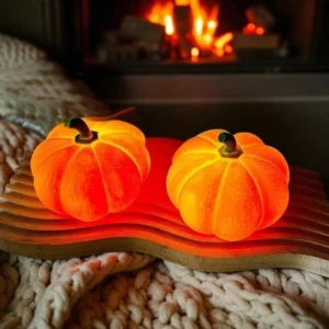 Cozy Fall Halloween Pumpkin Desk Light Orange Glow