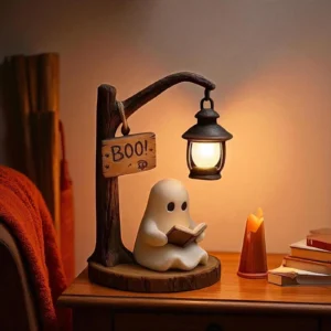 Halloween Cute Ghost Reading Book Night Light Table Decoration