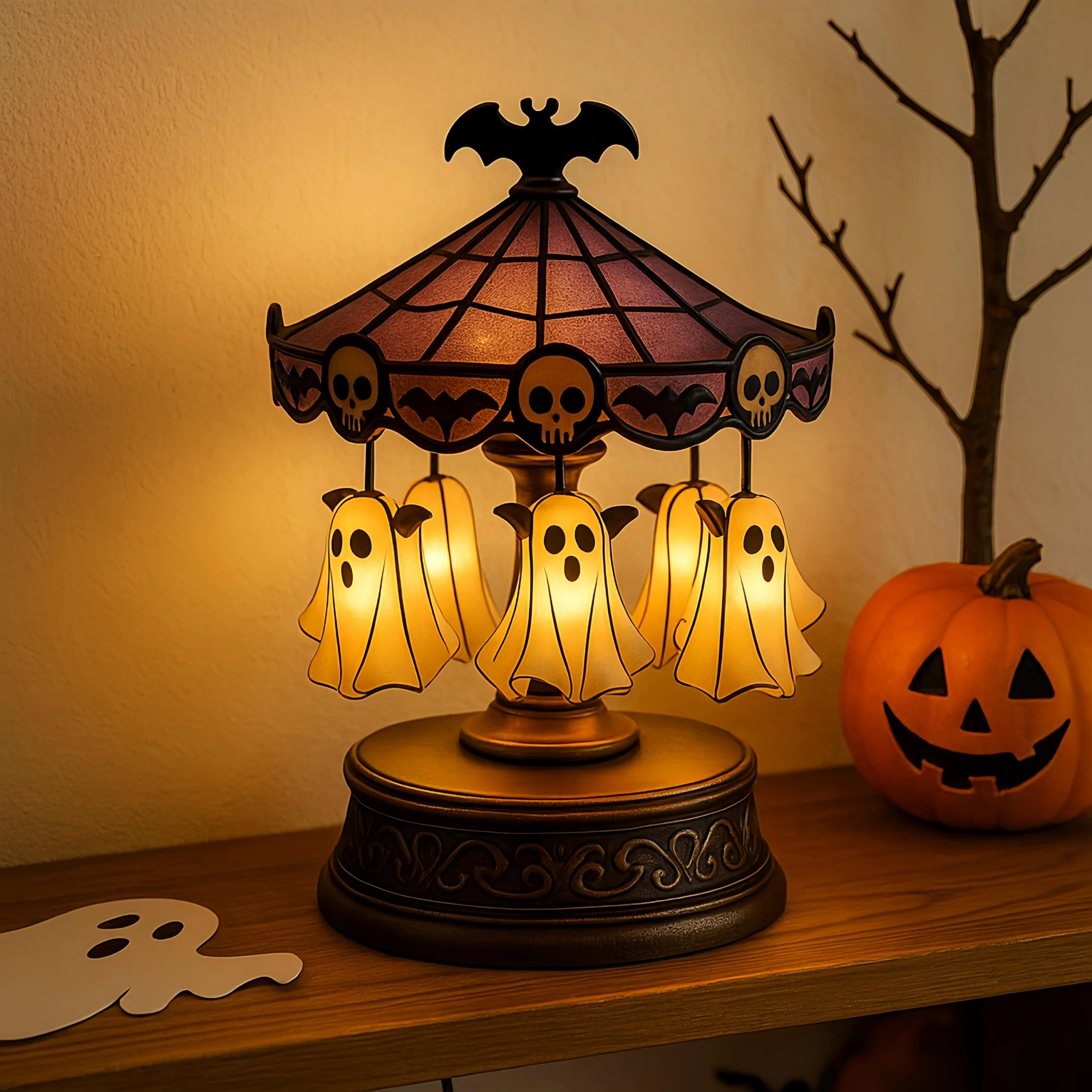 Halloween Ghost Carousel LED Night Light Home Decor Halloween Ghost Carousel LED Night Light Home Decor