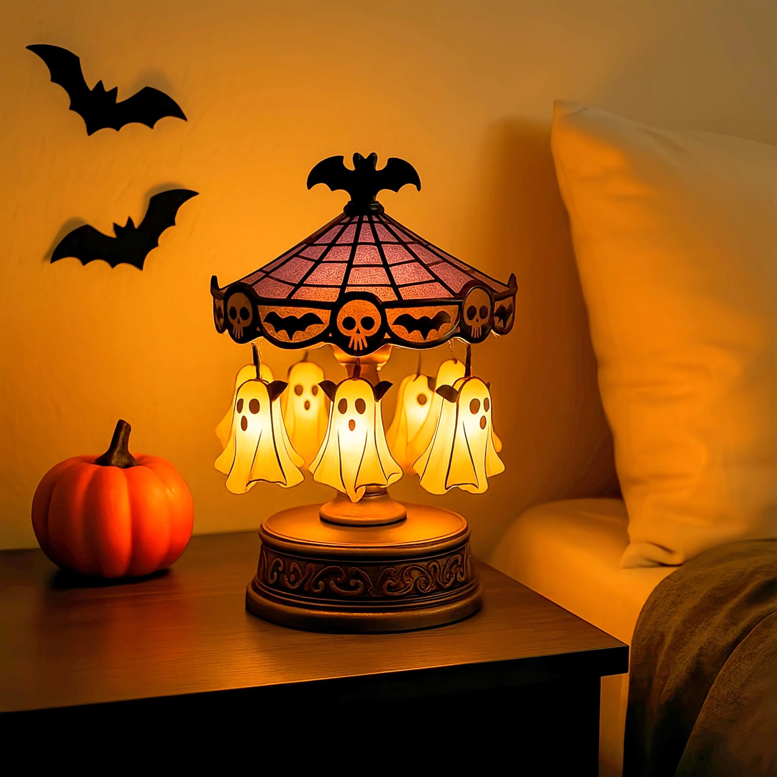 Halloween Ghost Carousel LED Night Light Home Decor Halloween Ghost Carousel LED Night Light Home Decor