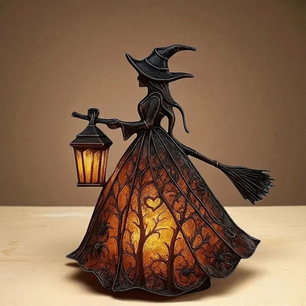 Halloween Witch Holding Lantern Table Lamp Fall Home Decor Halloween Witch Holding Lantern Table Lamp Fall Home Decor