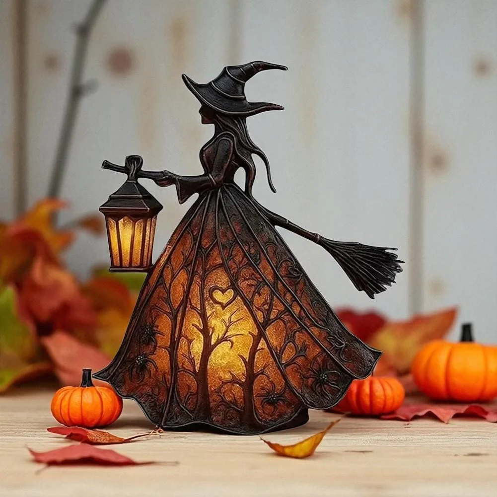 Halloween Witch Holding Lantern Table Lamp Fall Home Decor Halloween Witch Holding Lantern Table Lamp Fall Home Decor