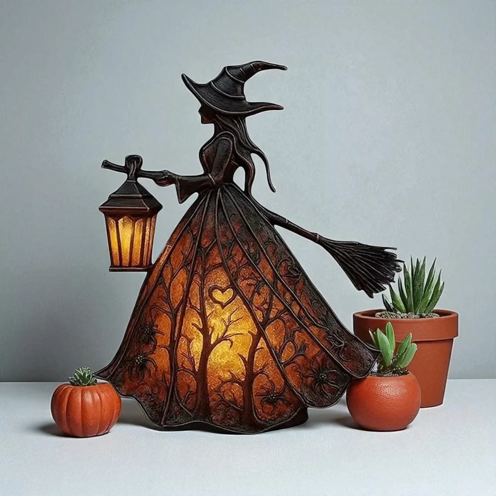 Halloween Witch Holding Lantern Table Lamp Fall Home Decor Halloween Witch Holding Lantern Table Lamp Fall Home Decor