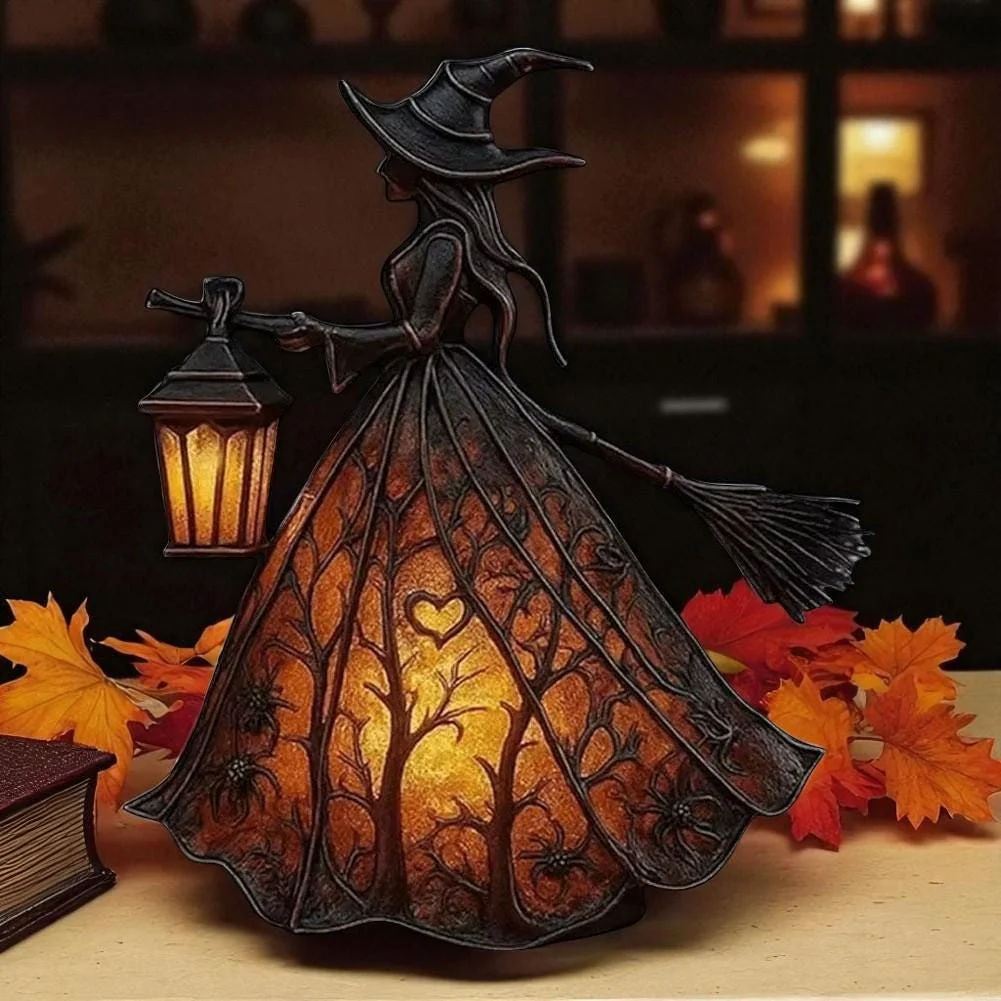 Halloween Witch Holding Lantern Table Lamp Fall Home Decor Halloween Witch Holding Lantern Table Lamp Fall Home Decor