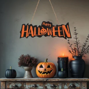 Spooky 14 Inches Happy Halloween Welcome Door Sign Décor
